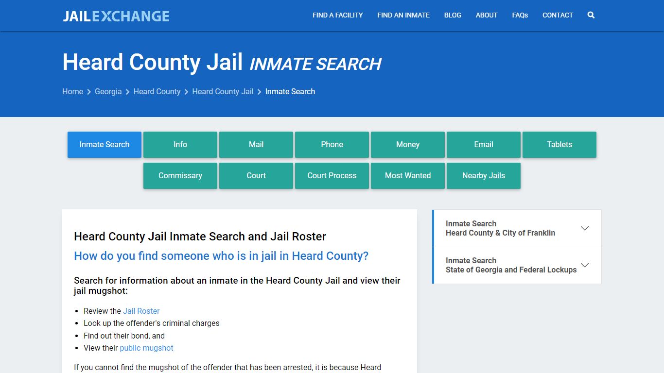 Inmate Search: Roster & Mugshots - Heard County Jail, GA
