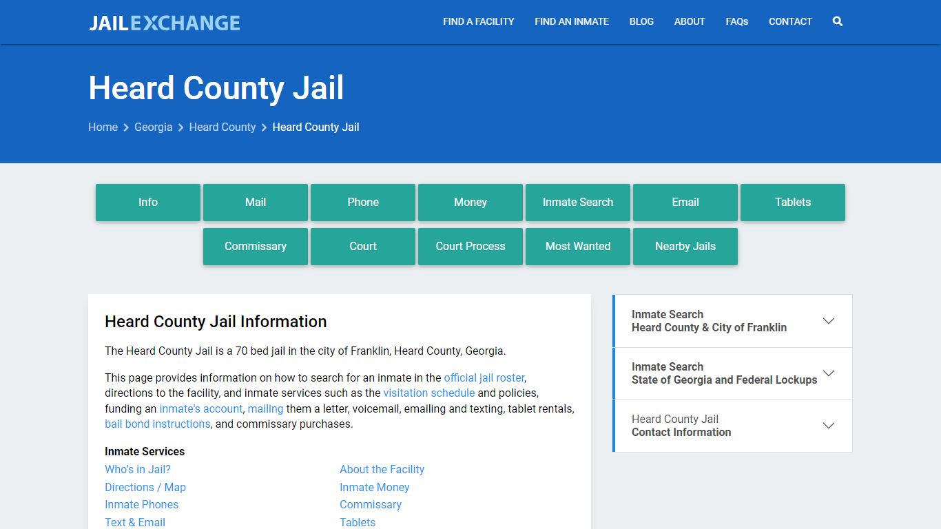 Heard County Jail, GA Inmate Search, Information